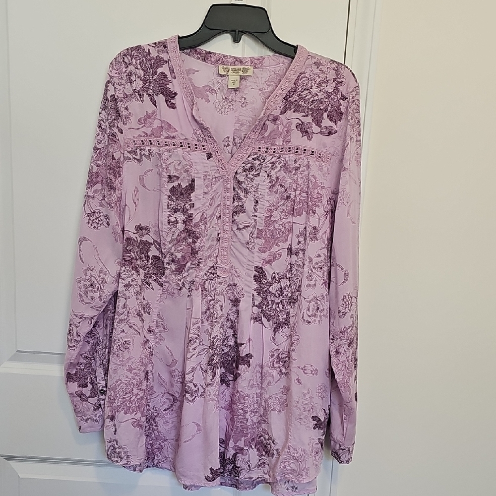Vintage America Lavender‎ Floral Blouse